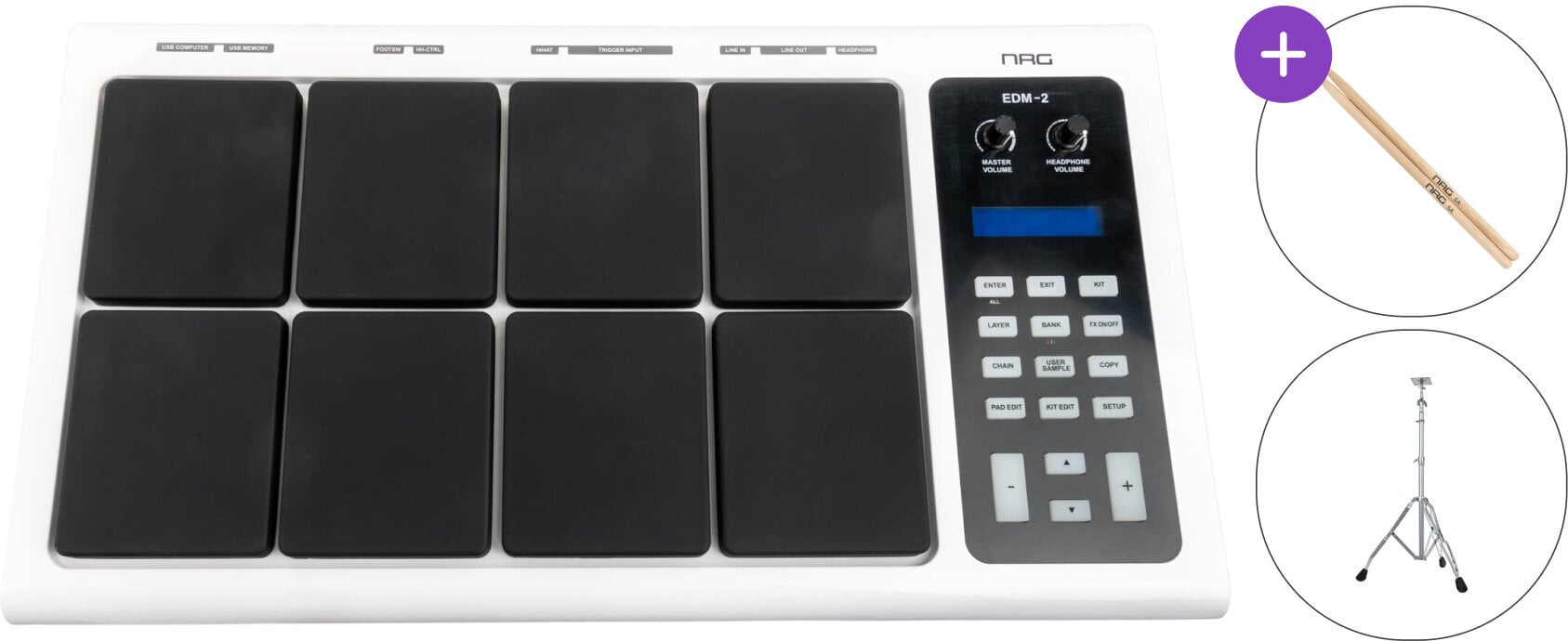 E-Drum Pad NRG EDM-2 Multipad Standard SET E-Drum Pad
