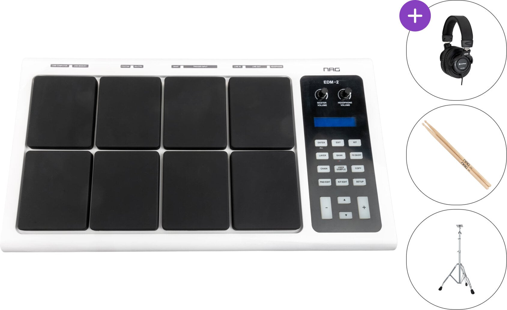E-Drum Pad NRG EDM-2 Multipad Premium SET E-Drum Pad