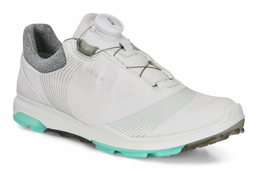 Chaussures de golf pour femmes Ecco Biom Hybrid 3 Womens Golf Shoes White/Emerald 40 - 1