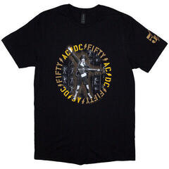Skjorte AC/DC Fifty Angus Repeat Black M Skjorte