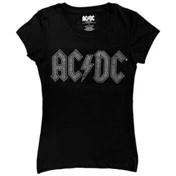 Skjorte AC/DC Logo Embellished Black 2XL Dame Skjorte - 1