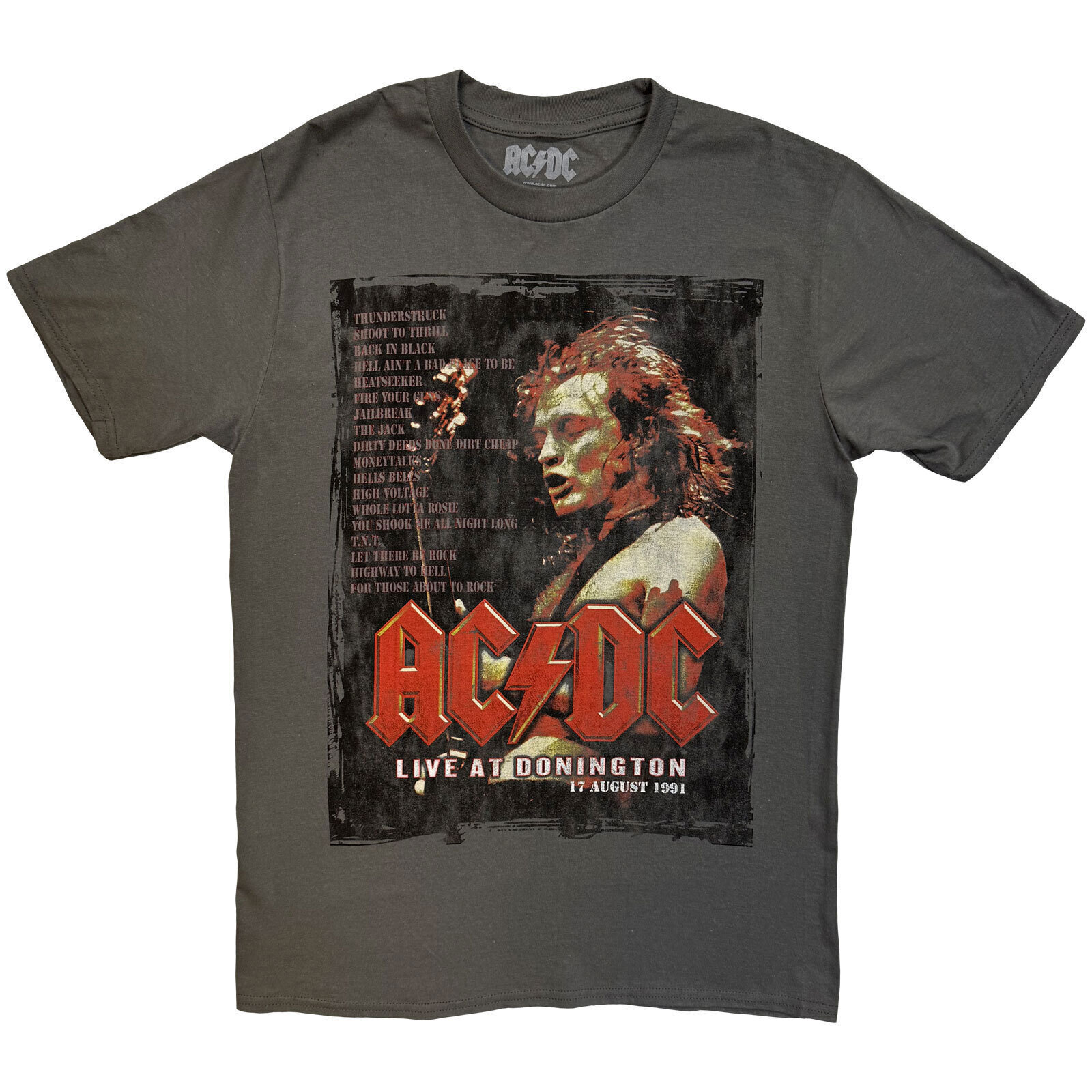 T-Shirt AC/DC Donington Set Charcoal Grey L T-Shirt
