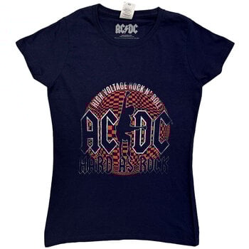 T-shirt AC/DC Hard As Rock Navy Blue 2XL Feminino T-shirt - 1