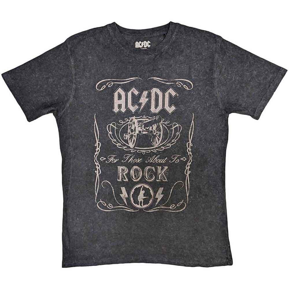 T-shirt AC/DC Cannon Swig Wash Collection Dip-Dye On Black XL T-shirt