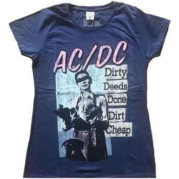 T-Shirt AC/DC Vintage DDDDC Navy Blue 2XL Ladies T-Shirt - 1