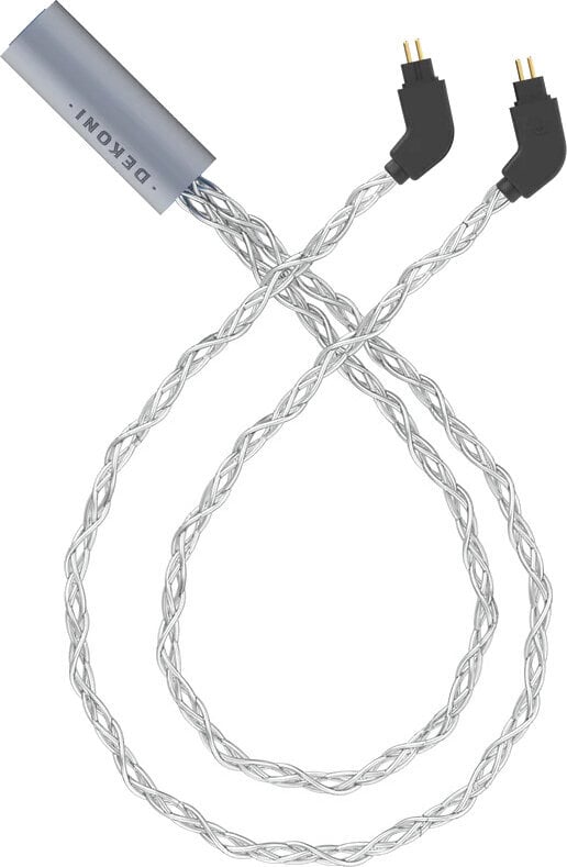 Kabel za slušalice Dekoni Audio Ensemble USB-C Silver 52" Braided 2-Pin IEM Kabel za slušalice