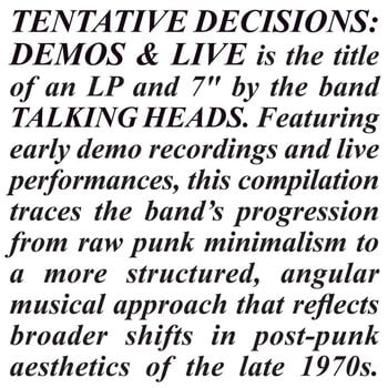 CD диск Talking Heads - Tentative Decisions: Demos & Live (3 CD) - 1