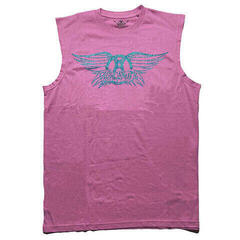 T-Shirt Aerosmith Glitter Print Logo Embellished Pink XL T-Shirt
