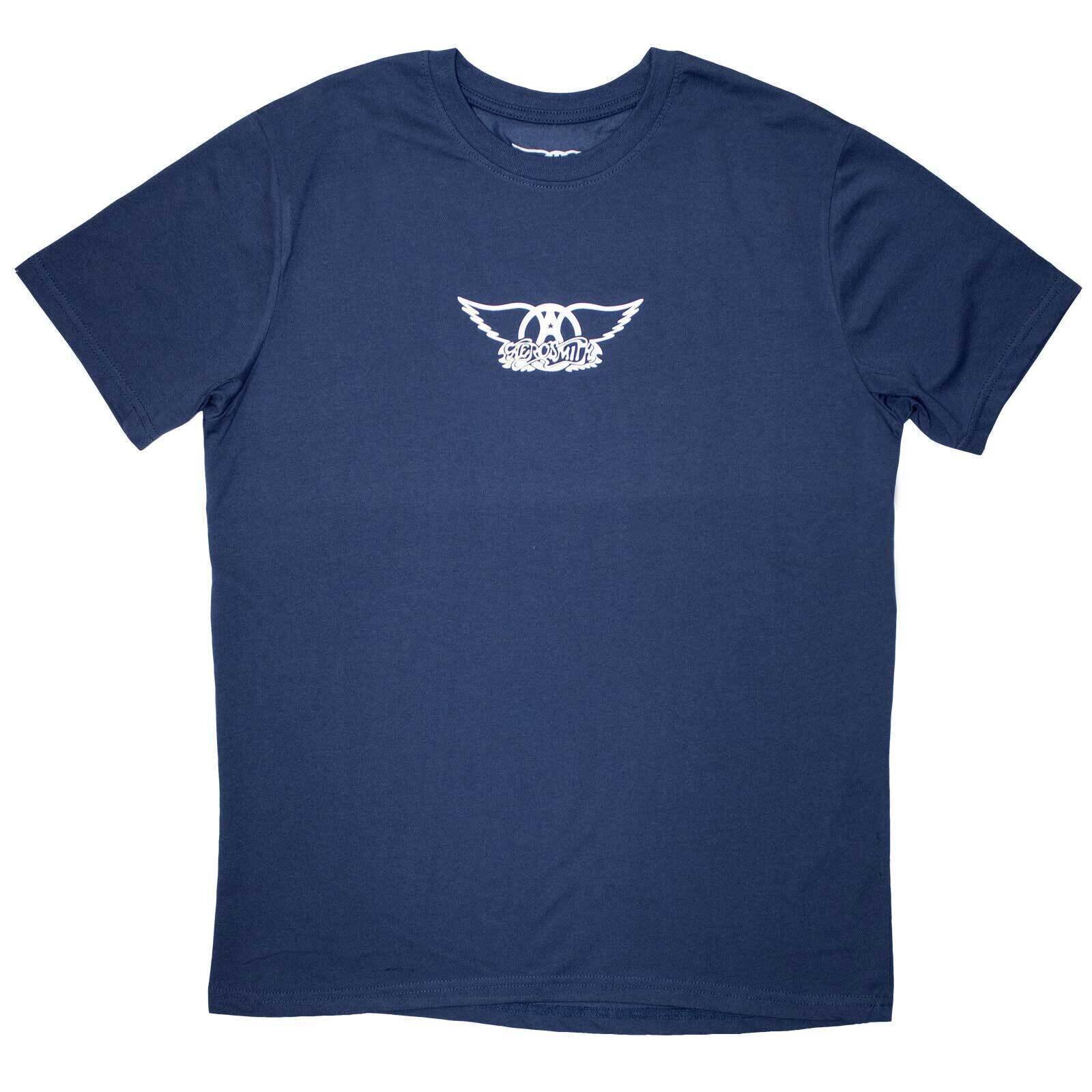 T-skjorte Aerosmith Mini Wings Logo Denim Blue M T-skjorte