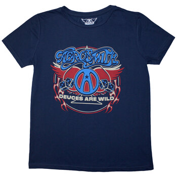Skjorte Aerosmith Rainbow Spade Denim Blue M Dame Skjorte - 1