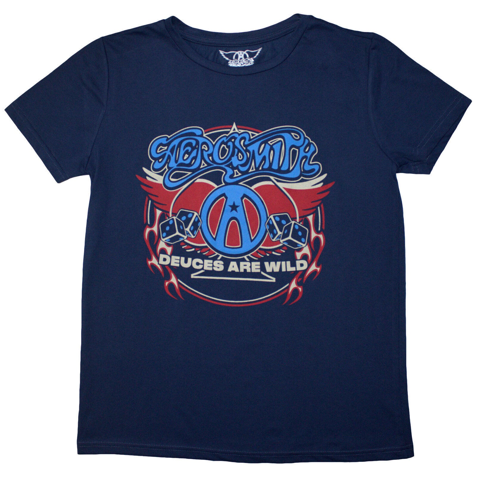 T-shirt Aerosmith Rainbow Spade Denim Blue XL Feminino T-shirt