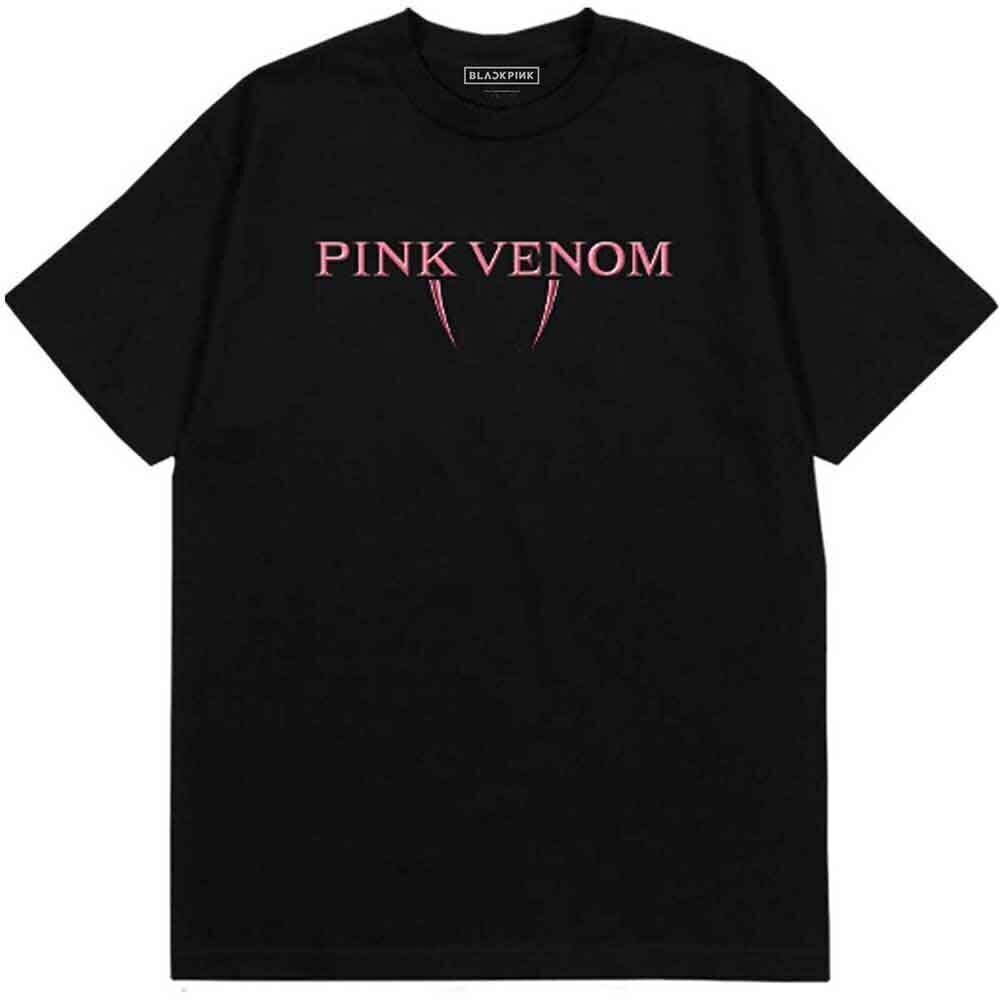 T-Shirt BLACKPINK Pink Venom Logo (Back Print) Black M T-Shirt