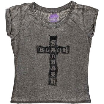 Camiseta de manga corta Black Sabbath Vintage Cross Charcoal Grey S De mujer Camiseta de manga corta - 1