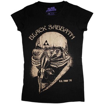 T-shirt Black Sabbath US Tour 1978 Skinny Fit Black XL Feminino T-shirt - 1