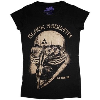 T-shirt Black Sabbath US Tour 1978 Skinny Fit Black 2XL Feminino T-shirt - 1