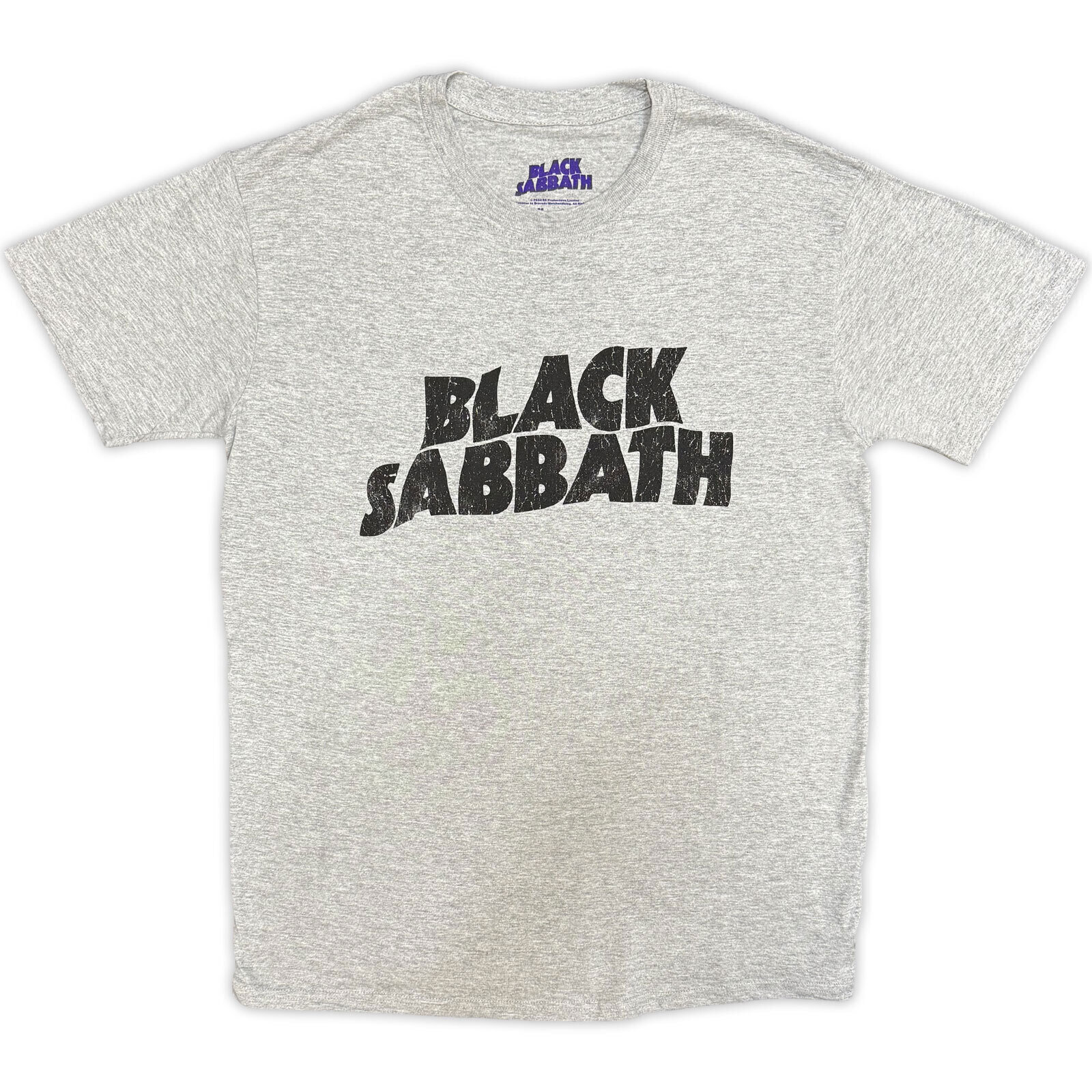 T-Shirt Black Sabbath Black Wavy Logo Grey 2XL T-Shirt