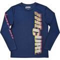 The Cure Glitched Logo Sleeve Print Denim Blue L T-Shirt