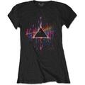 Pink Floyd Dark Side of the Moon Pink Splatter Black S Ladies T-Shirt