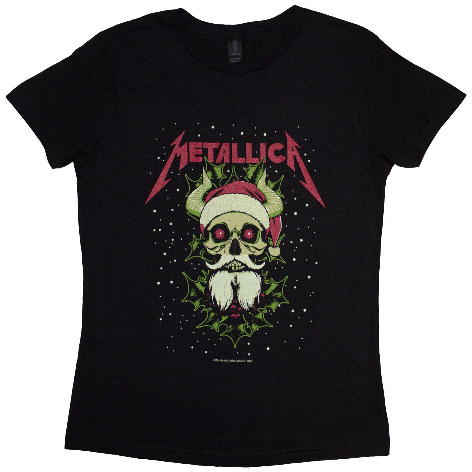 Skjorte Metallica Santa Horns Black S Dame Skjorte