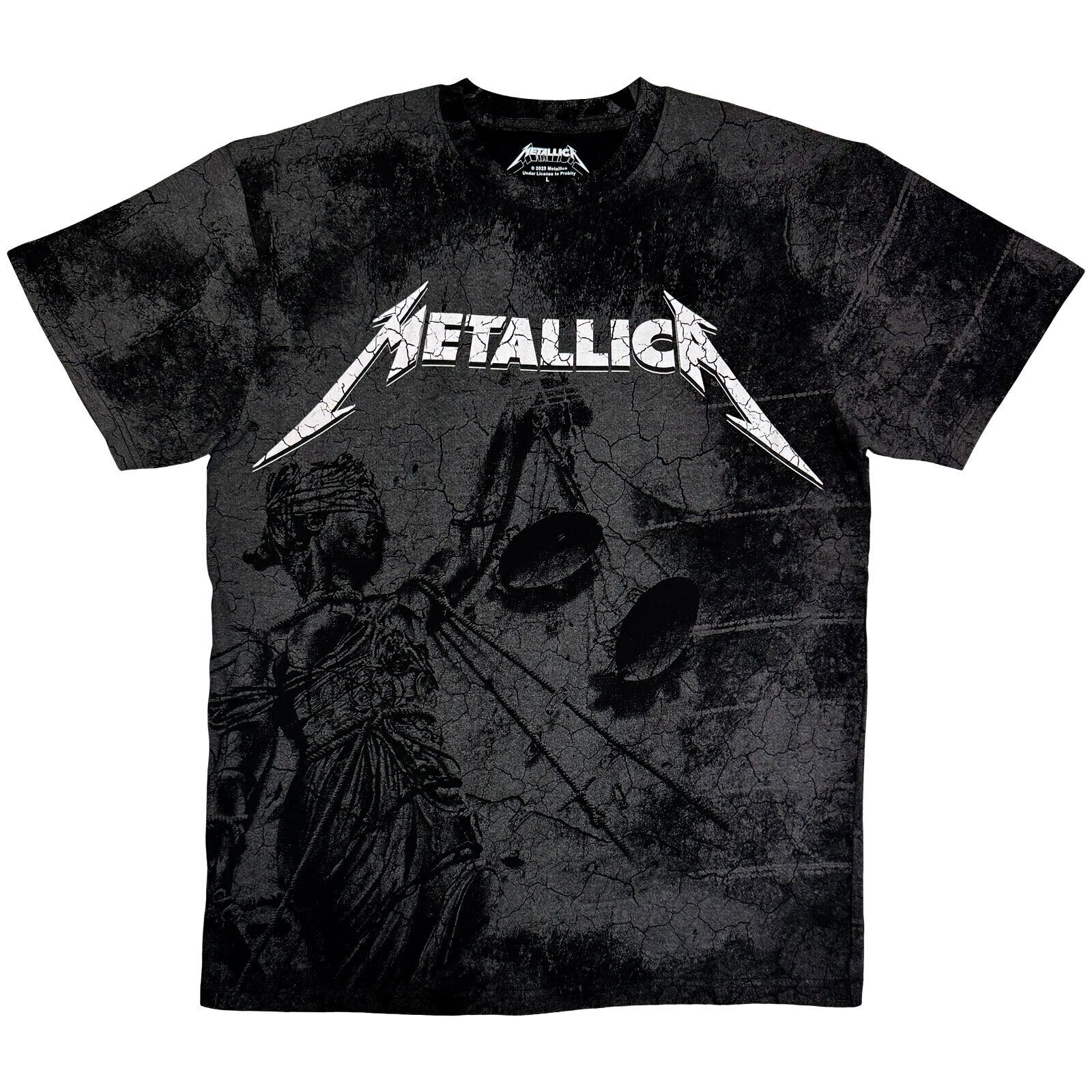 T-Shirt Metallica Justice Wash Collection Black 2XL T-Shirt