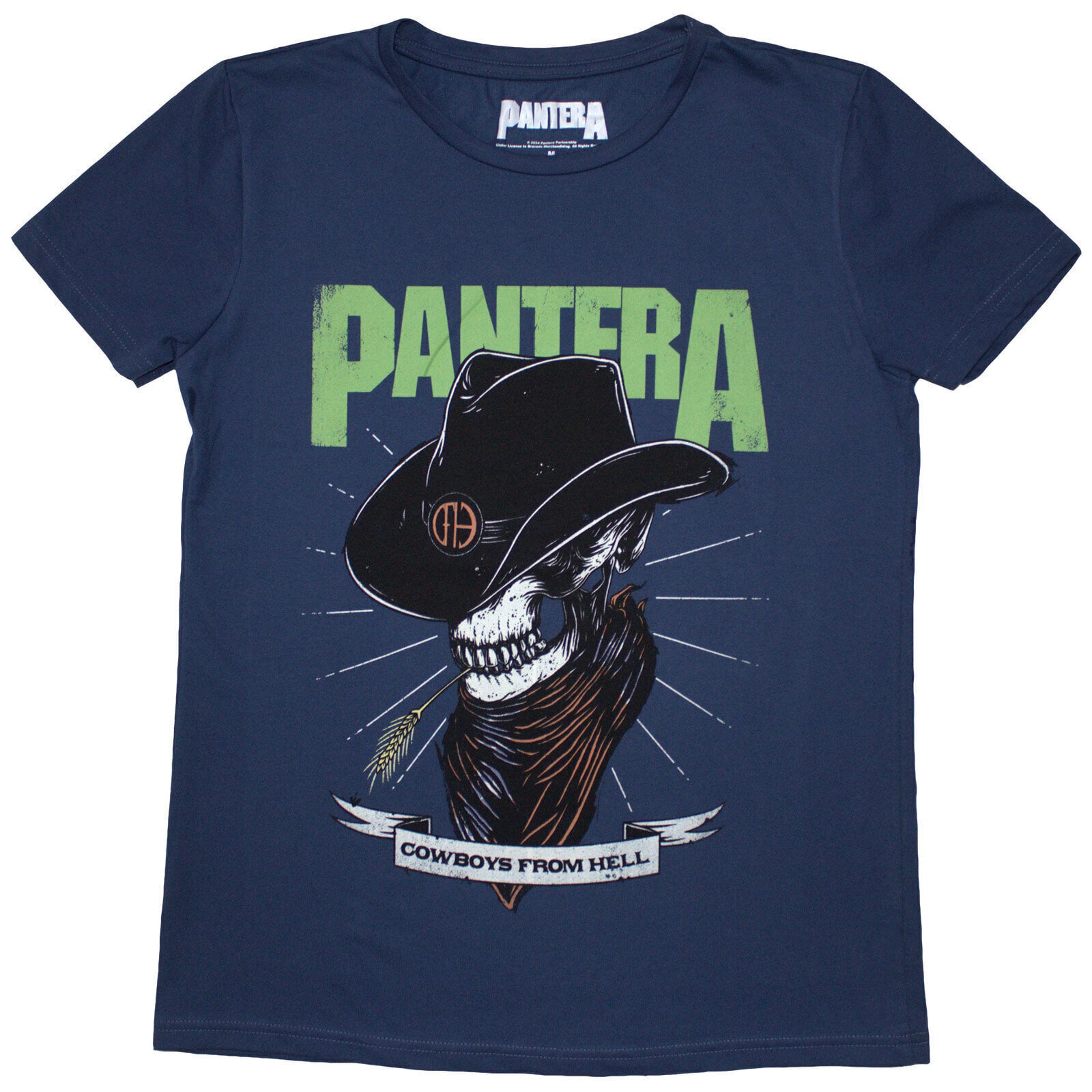 Maglietta Pantera Skeleton Cowboy Denim Blue XL Donna Maglietta