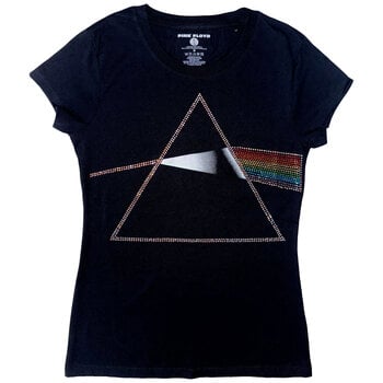 T-Shirt Pink Floyd Dark Side of the Moon Embellished Black 2XL Ladies T-Shirt - 1
