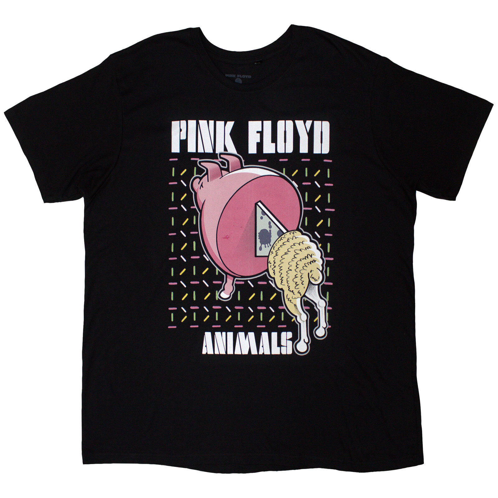 Skjorte Pink Floyd Animals Cartoons (Back Print) Black 2XL Skjorte