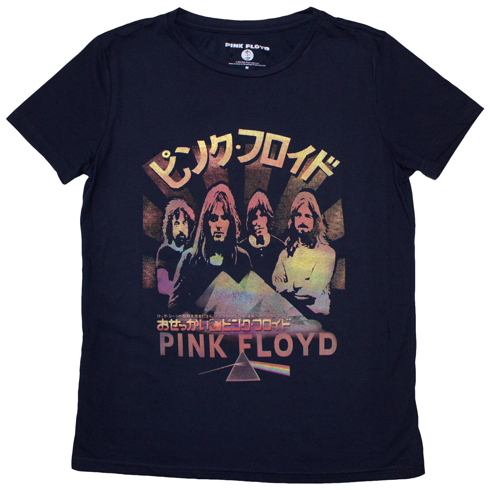 T-shirt Pink Floyd Japan Poster Navy Blue L Feminino T-shirt