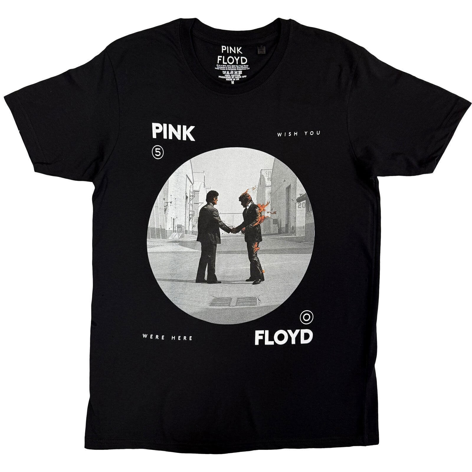 T-Shirt Pink Floyd Man on Fire Black 2XL T-Shirt