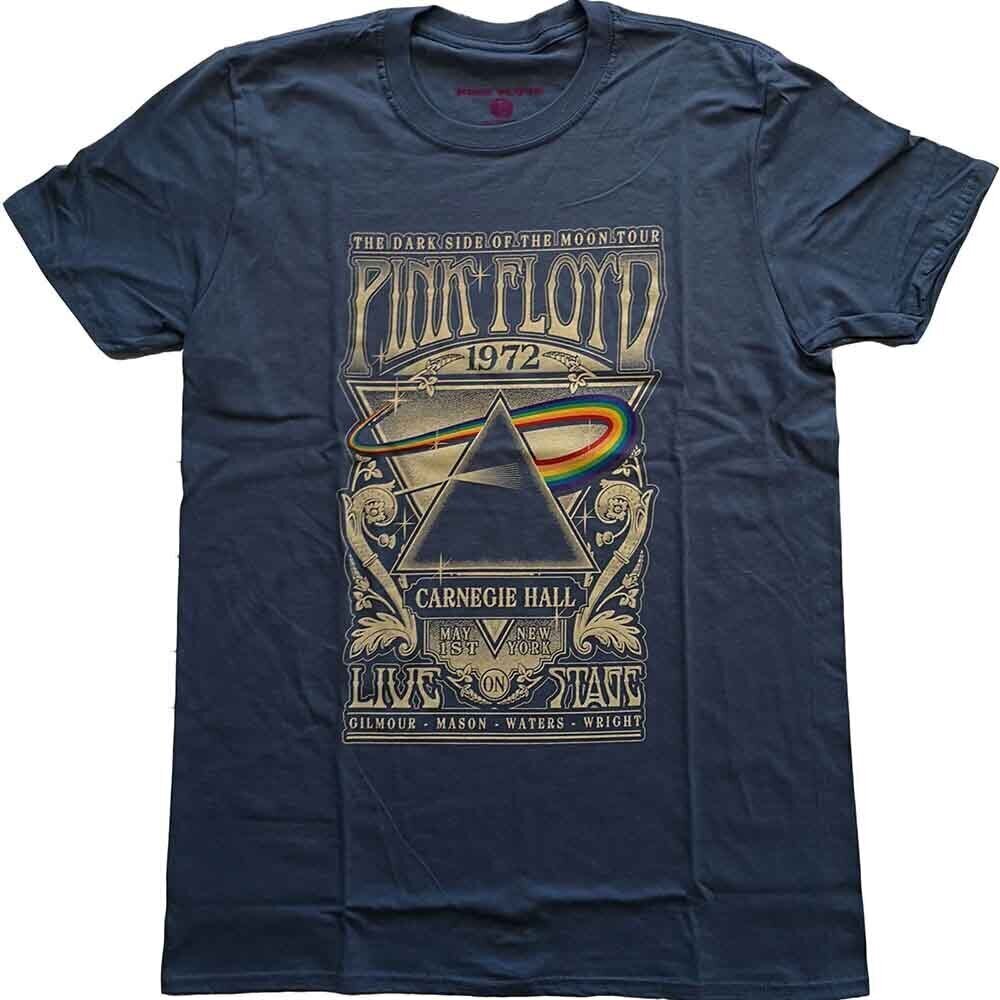 T-Shirt Pink Floyd Carnegie Hall Poster Navy Blue L Ladies T-Shirt