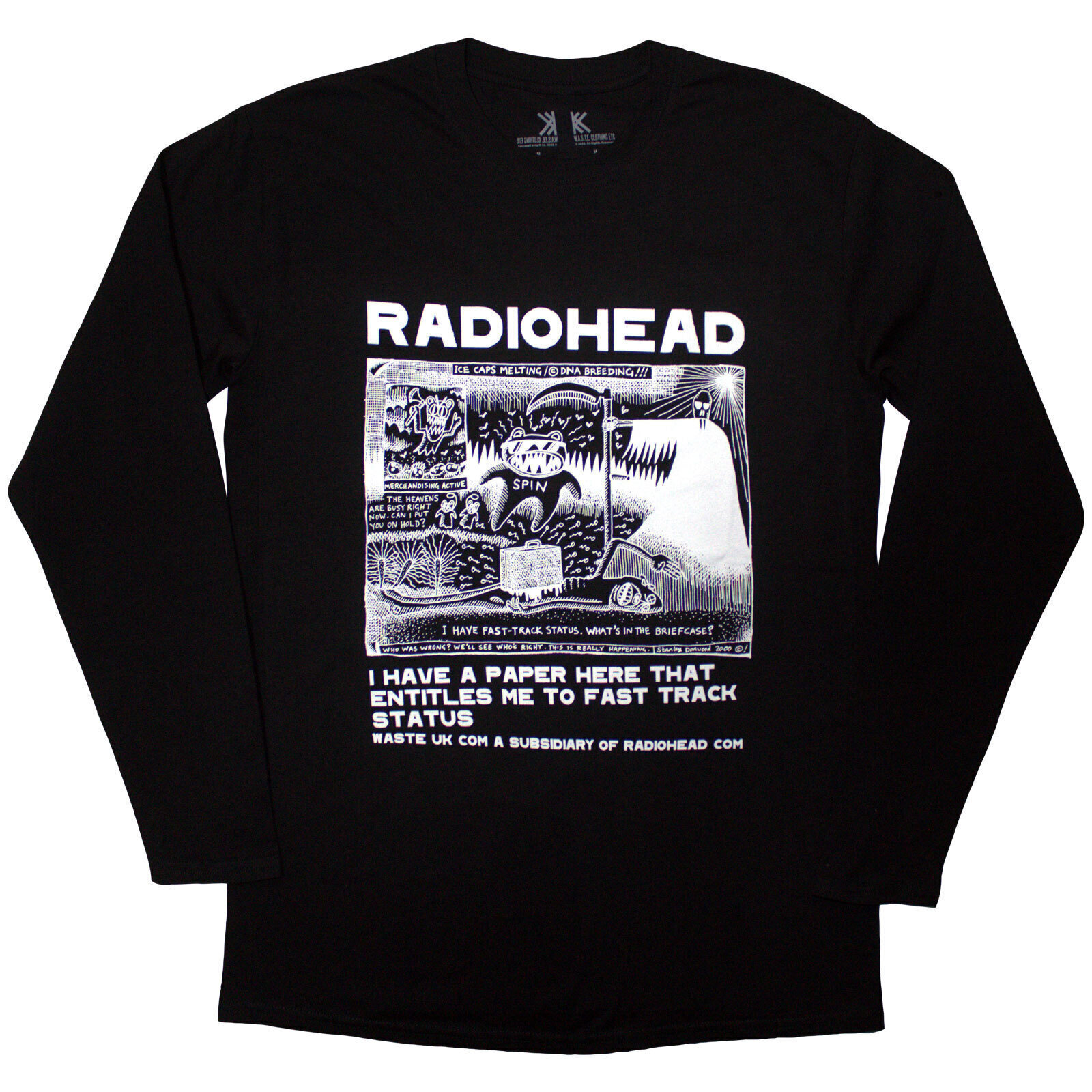 Camiseta de manga corta Radiohead Ice Caps Black 2XL Camiseta de manga corta