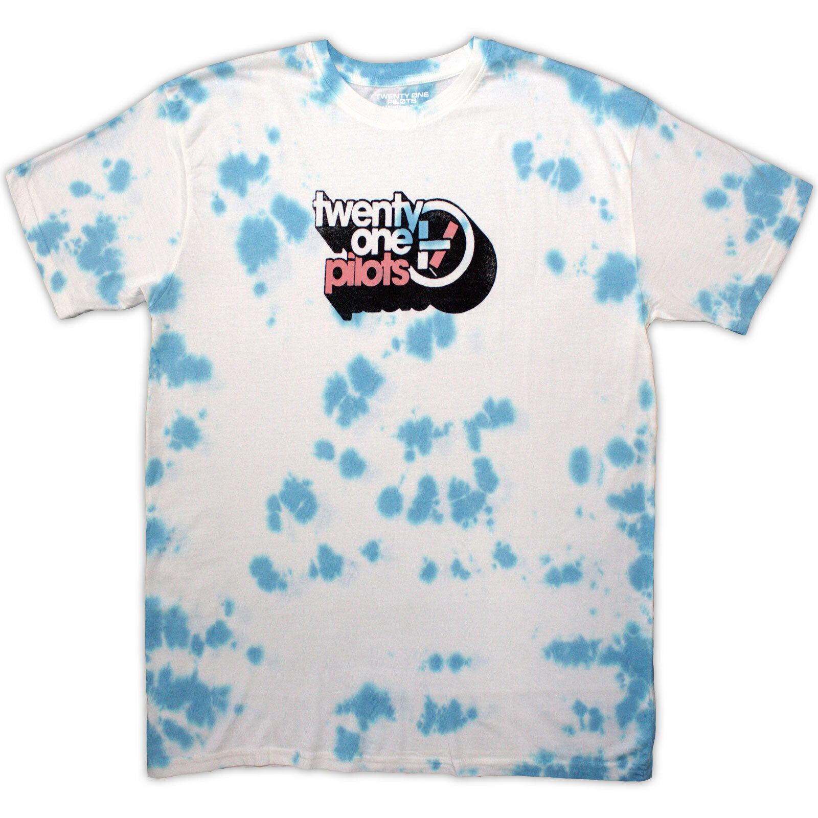 T-shirt Twenty One Pilots Vintage Block Holiday Wash Collection Light Blue-White Dye-Wash XL T-shirt