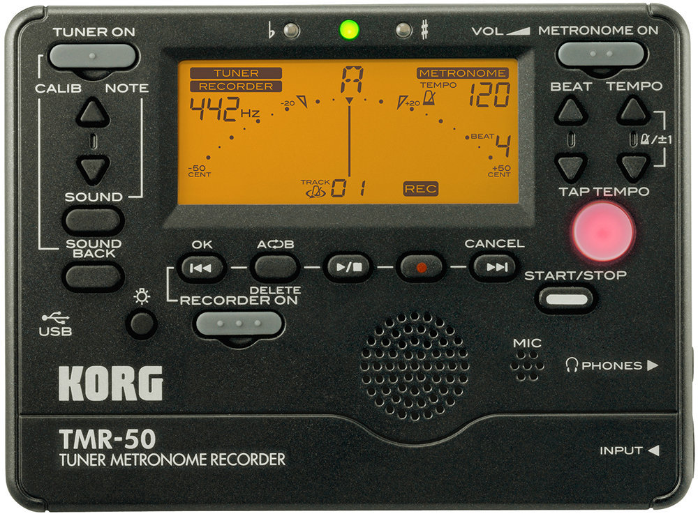 Acordor clip Korg Tuner Metronome Recorder TMR 50 BK