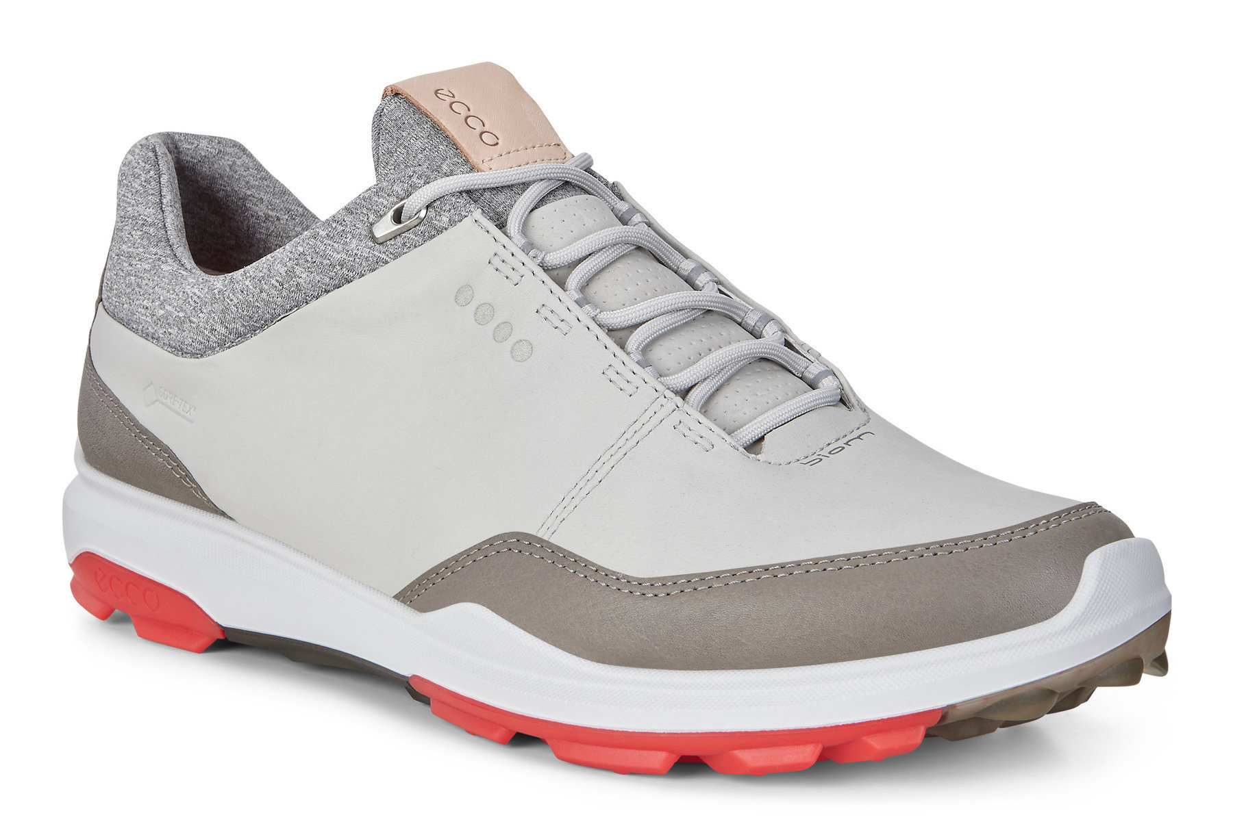 Férfi golfcipők Ecco Biom Hybrid 3 Mens Golf Shoes Concrete/Scarlet 42