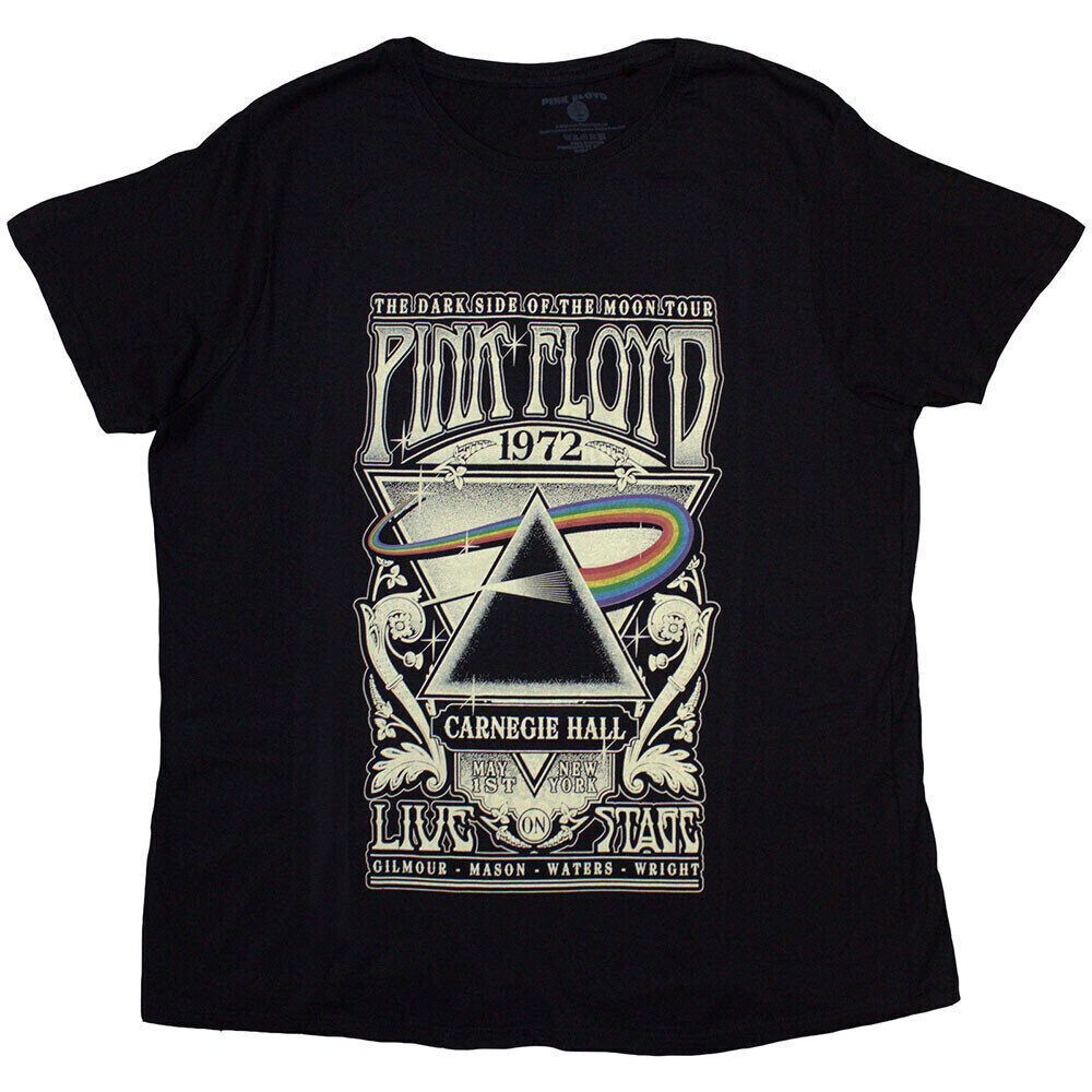 T-shirt Pink Floyd Carnegie Hall Poster Black XL Feminino T-shirt