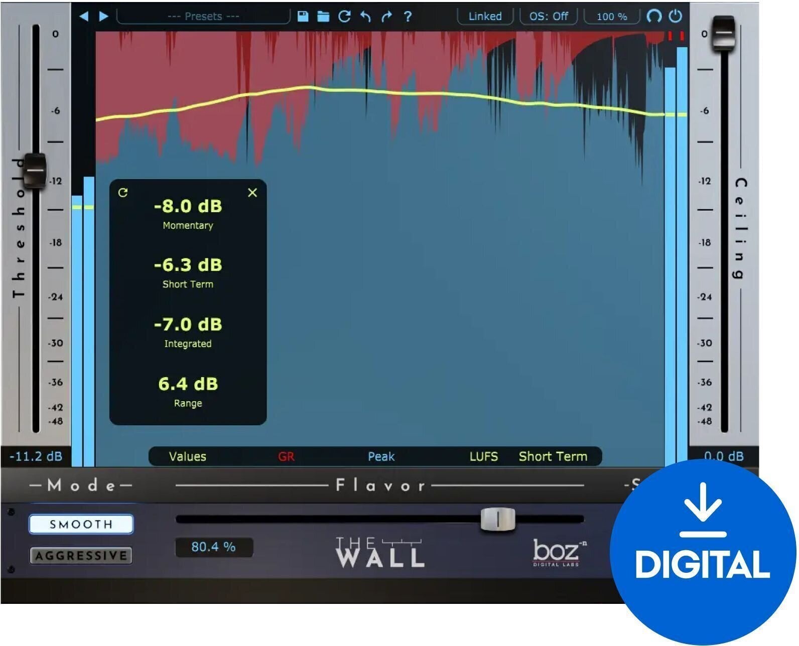 Procesador de efectos de complemento de software Boz Digital Labs The Wall 2 (Producto digital)