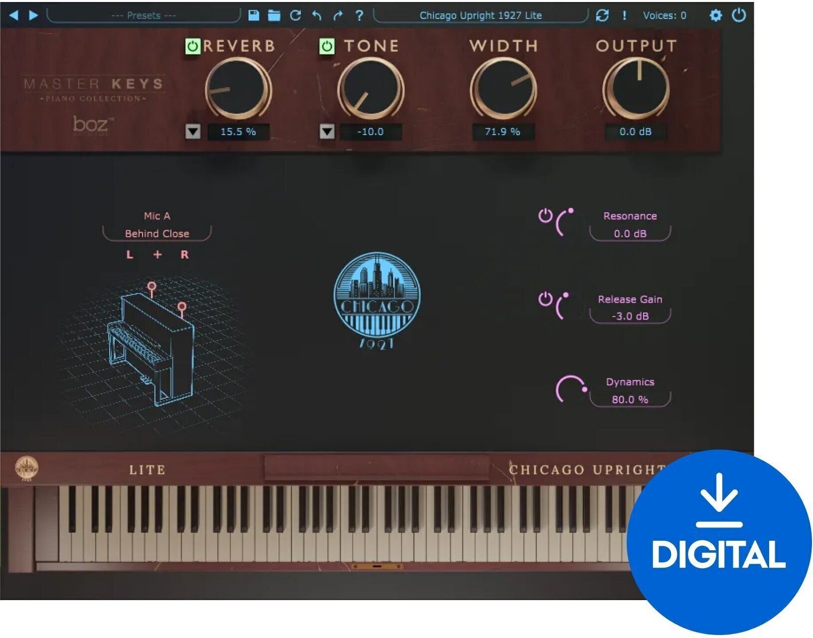 VST Instrument Boz Digital Labs Chicago Upright 1927 Lite (Digitaal product)