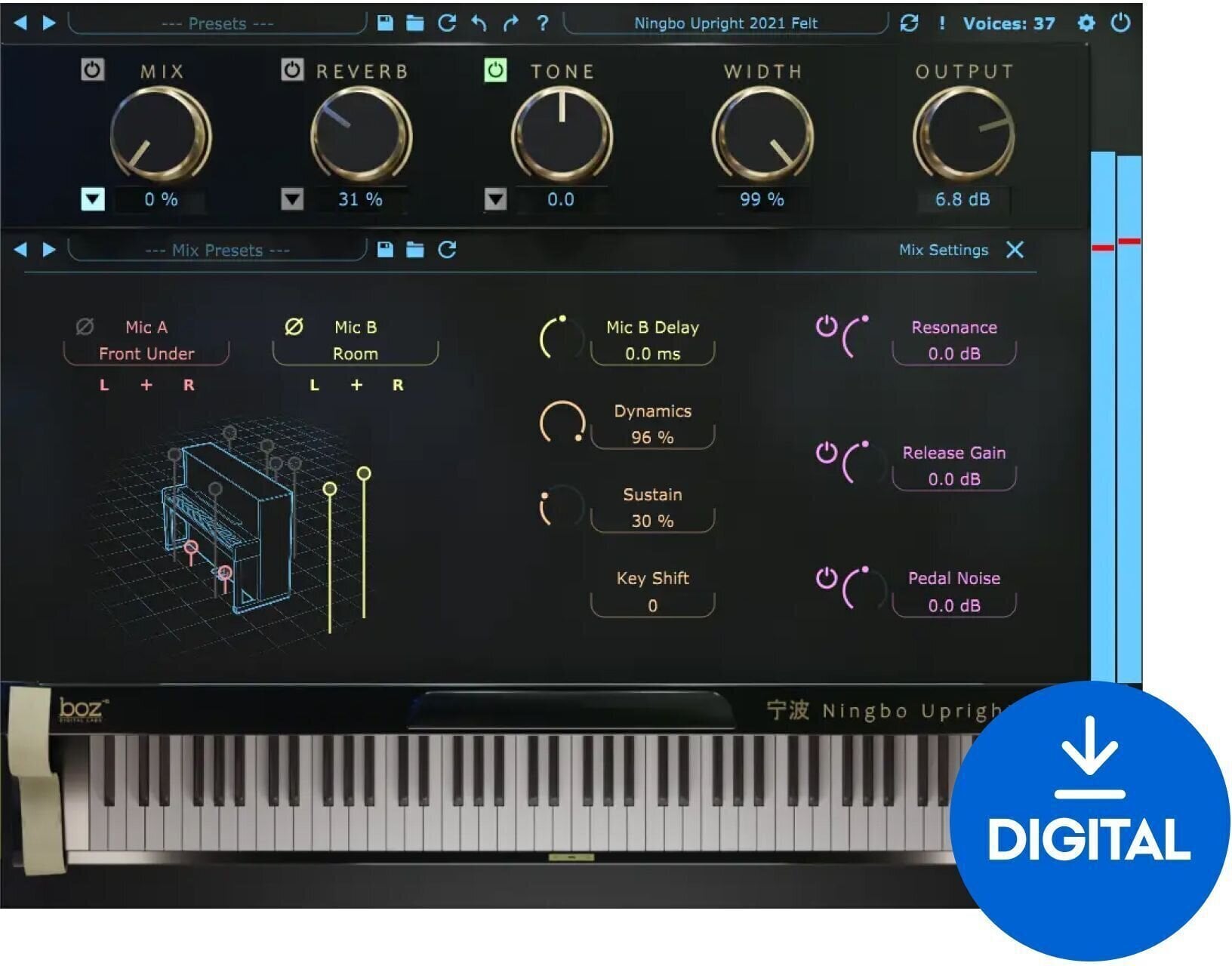 VST Instrument Boz Digital Labs Ningbo Felt 2021 Lite (Digitalni proizvod)