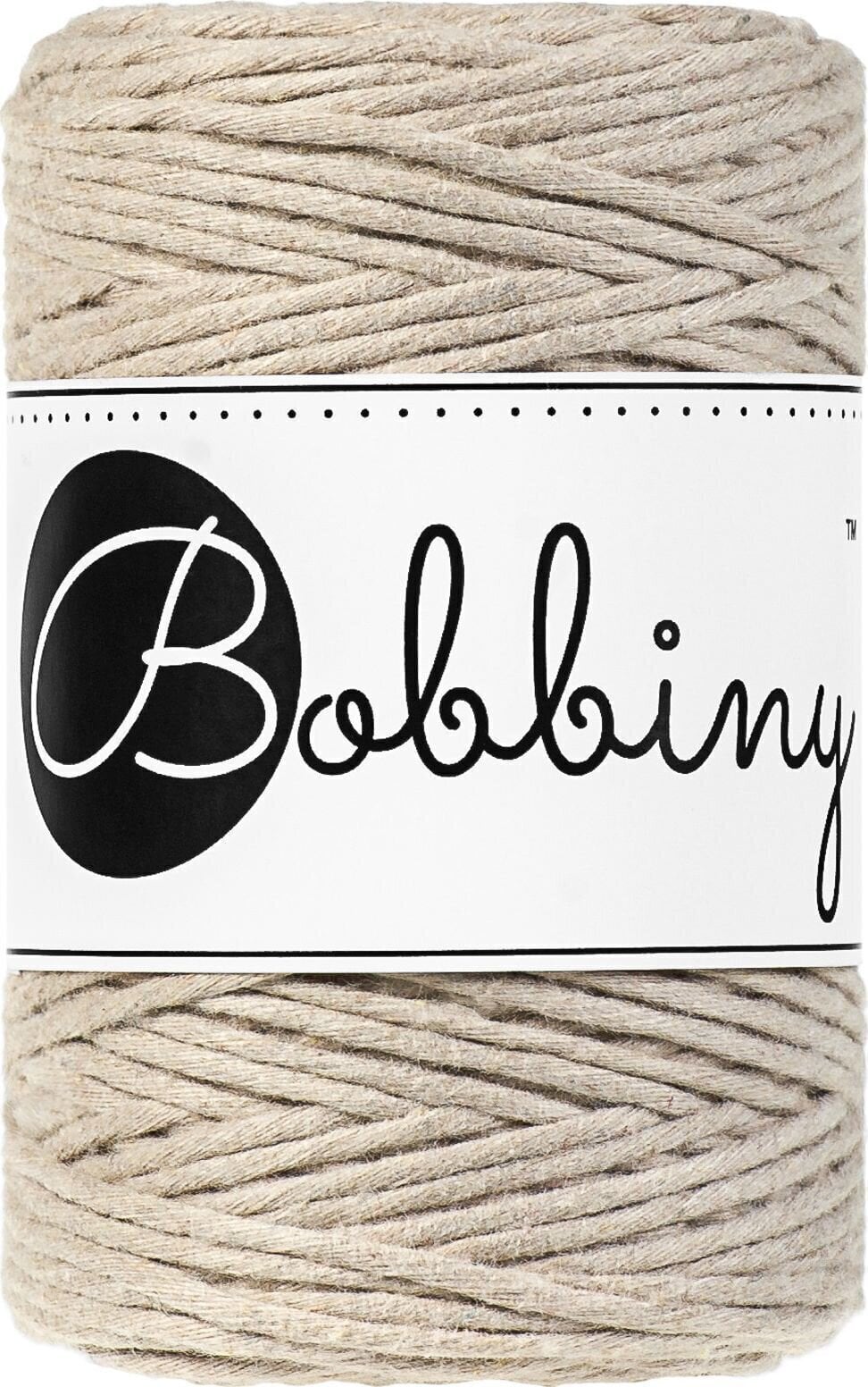 Cordão Bobbiny Macrame Cord 1,5 mm 100 m Beige Cordão