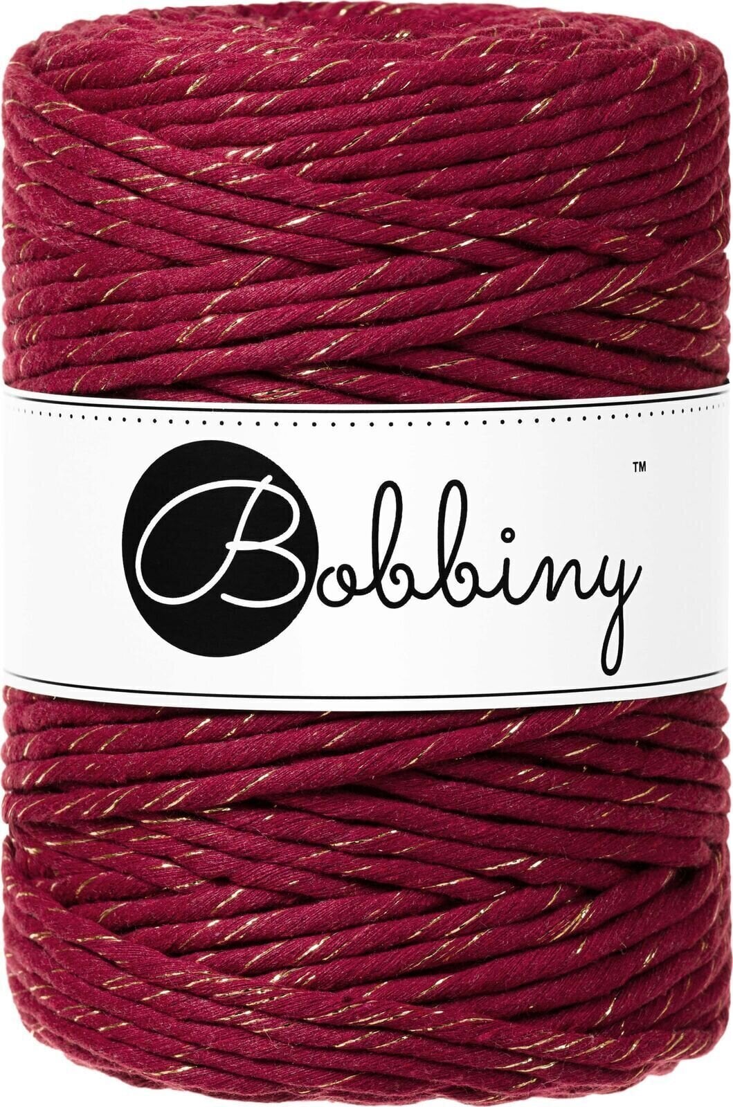 Cordon Bobbiny Macrame Cord 5 mm 100 m Golden Wine Red Cordon