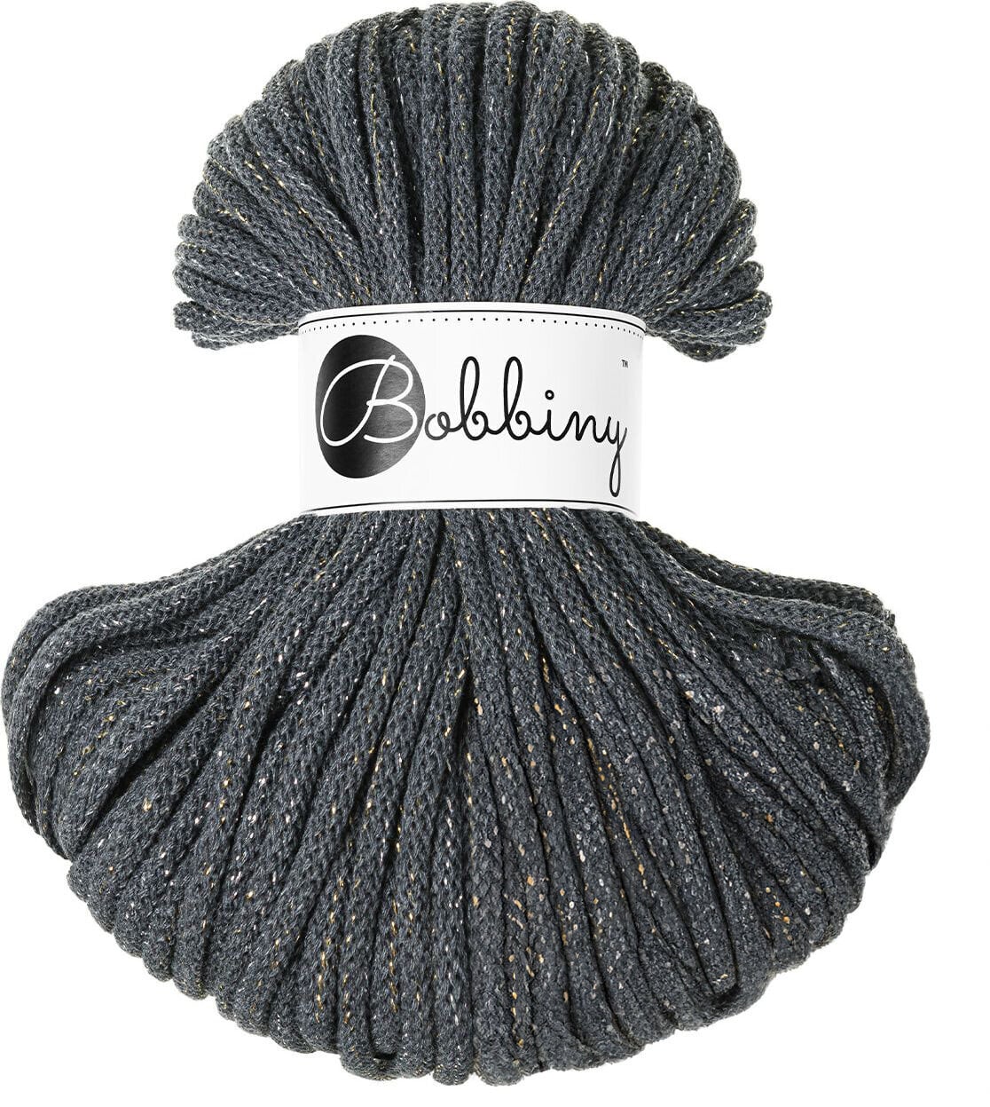 Vrvica Bobbiny Premium 5 mm 50 m Shiny Charcoal Vrvica