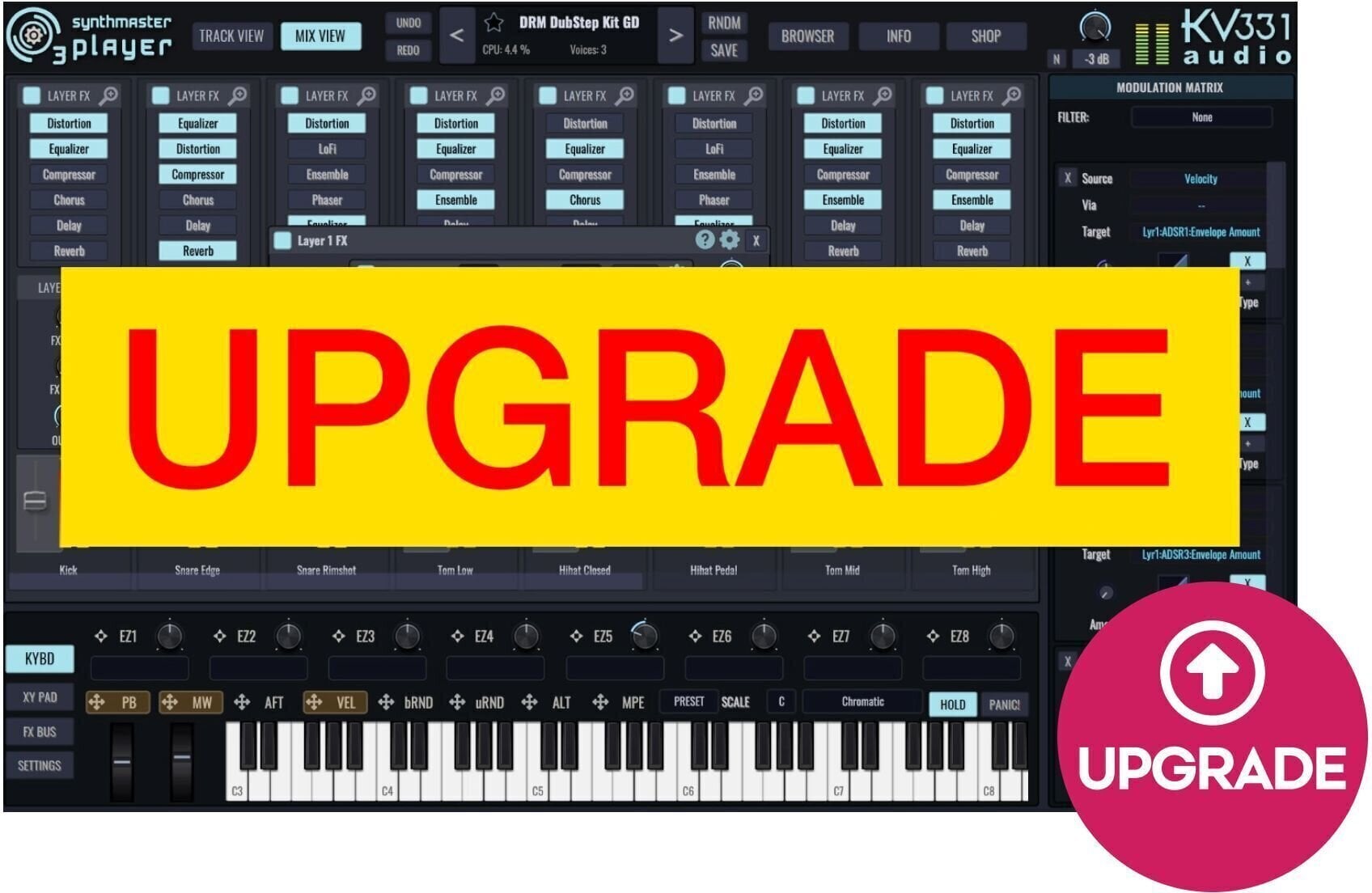 Update / Upgrade / Expansion KV331 Audio SynthMaster 3 Player < SynthMaster One Upg (Дигитален продукт)