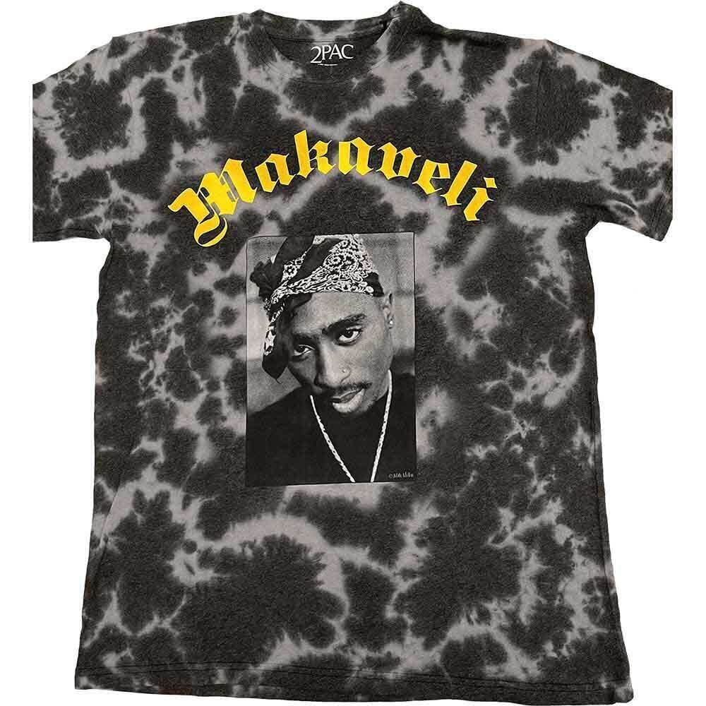 Camiseta de manga corta 2Pac Makaveli (Back Print & Wash Collection) Grey XL Camiseta de manga corta