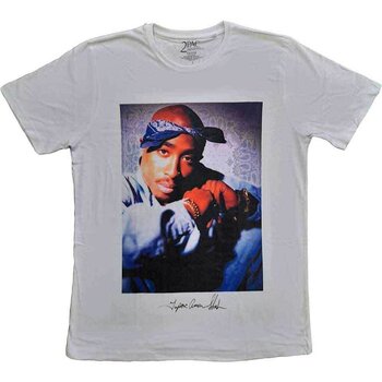 T-Shirt 2Pac Blue Bandana White L T-Shirt - 1