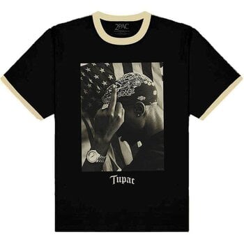 Tricou 2Pac Flag Photo Black & Cream S Tricou - 1