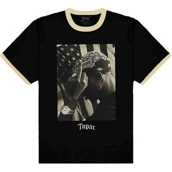 Tricou 2Pac Flag Photo Black & Cream L Tricou - 1