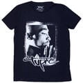 2Pac Spray Photo Navy Blue M Ladies T-Shirt