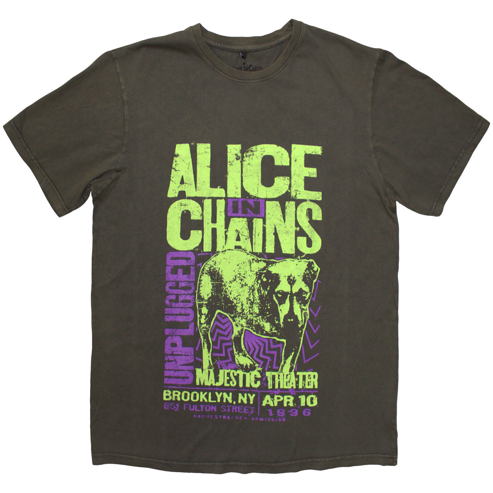 T-Shirt Alice In Chains Unplugged Dog (Wash Collection) Grey Wash M T-Shirt