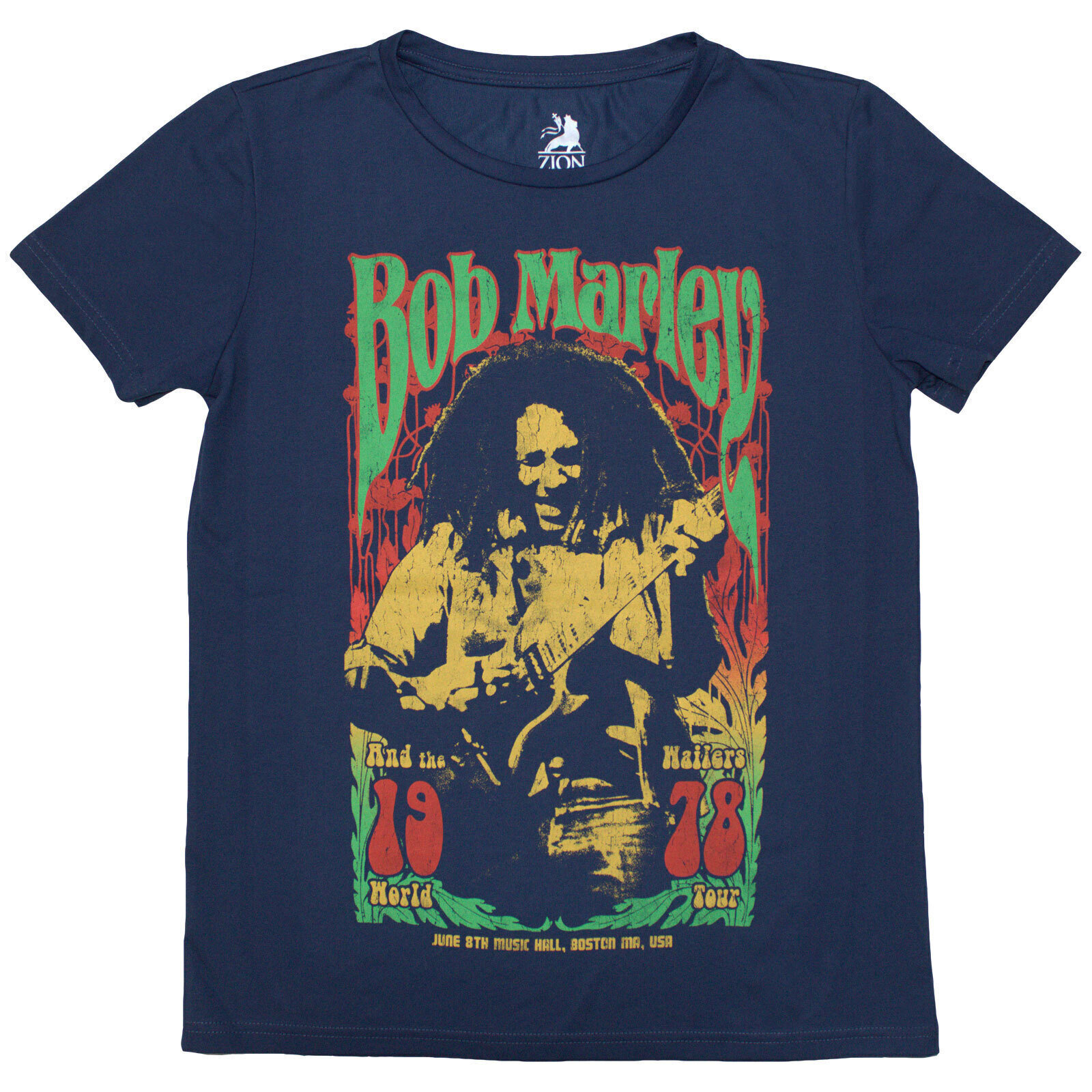 Marškinėliai Bob Marley 1978 Denim Blue M Moteriški Marškinėliai