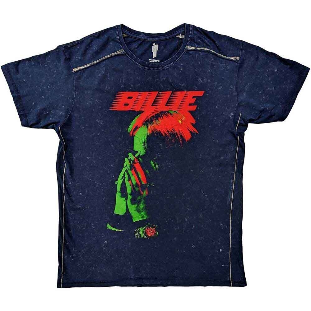 T-Shirt Billie Eilish Hands Face (Wash Collection) Navy Blue XL T-Shirt